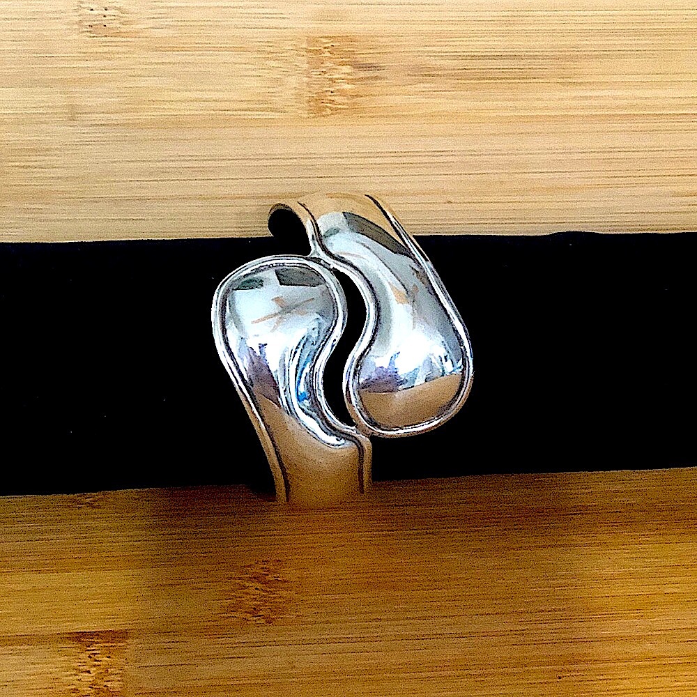 $228 Vintage Estate Modernistic Cuff  Sterling Silver  Marked 925